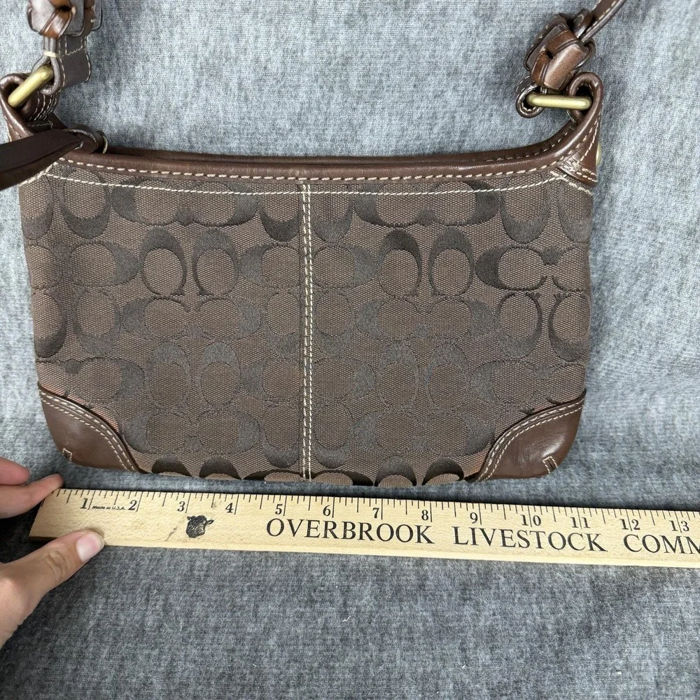 Vintage Y2K Coach Bleecker Signature Jacquard Shoulder/Hobo Bag Dark Brown 11430